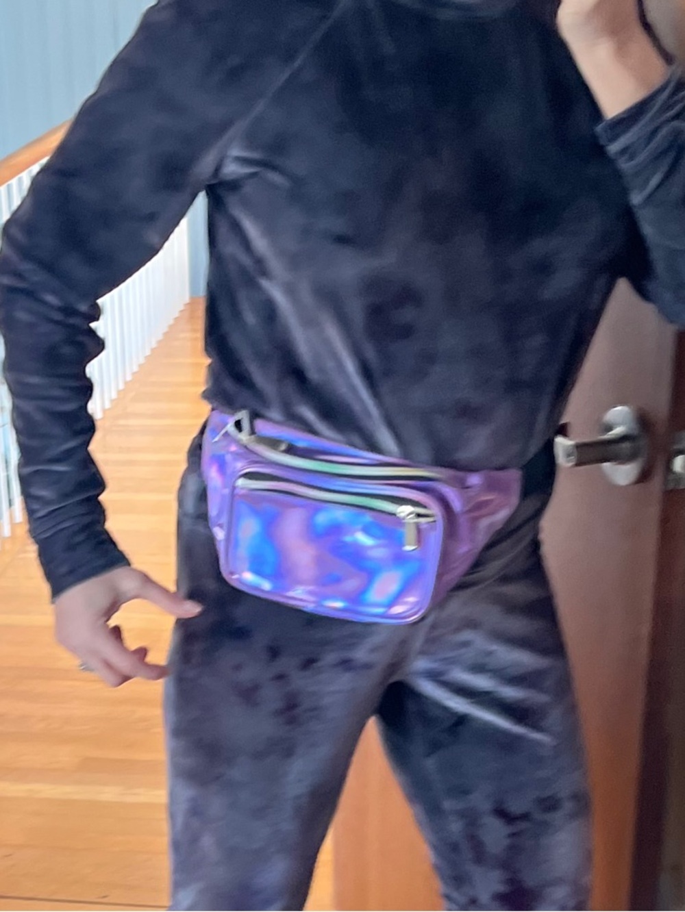 Iridescent Purple Holographic Waist Bag